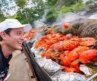 New England HUGE CLAMBAKE!! 298 Lobsters, Clams, Corn on Cabbage Island!!