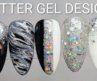 BLACK, WHITE & SILVER GEL NAIL DESIGN! MARBLE, GLITTER FADES, LOOSE GLITTER