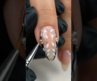 Elegant Black & White Floral Nails ✨ | Chic Pearl Nail Art #usa