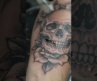 Realistic Skull & Roses Tattoo in Progress | Cinematic Macro Ink Art 💀🌹