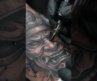 Hyper-Realistic Samurai Mask Tattoo in Progress | Cinematic Macro Ink Art.