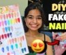 New GEL NAIL ART- DIY 10 rs FAKE NAILS💥✨️  #shorts #minivlog #vlog #trending #nails #diy #craft