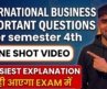 İnternational Business One shot Revision | Important Questions | semester 4 | BCom prog and hons