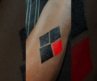 🔥 Black & Red 4-Block Tatto Design | Bold Minimal Tattoo #gelpenart #viral #trending