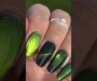 Nail Art !! Green magnetic magic #magneticnails #velvetnails #greennails #fyp #usa
